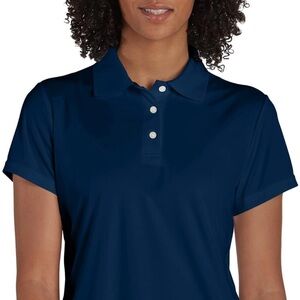 Hanes Women's Sport Cool DRI Polo Shirt, Moisture-Wicking Performance, Navy, Med